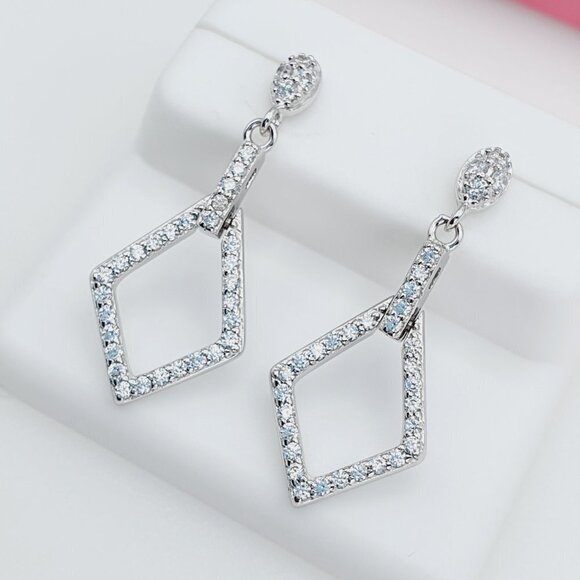 - "925 Sterling Silver Cubic Zirconia Earrings, U19254683 - Picture 5 of 10